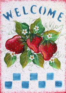 Wooden Strawberry Welcome Signs